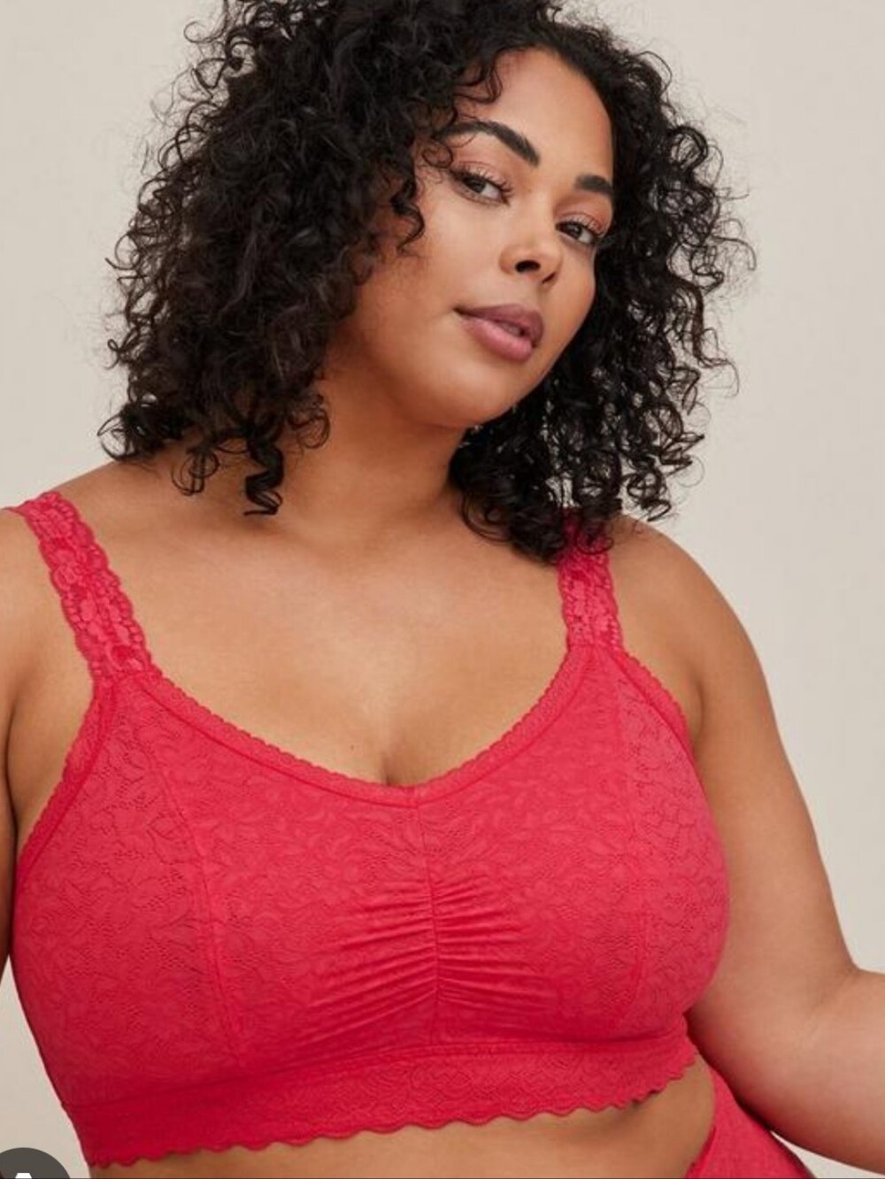 Torrid Bralite Unlined 4-Way Stretch Lace Bralette, Racerback, Vivid Magenta 4XL